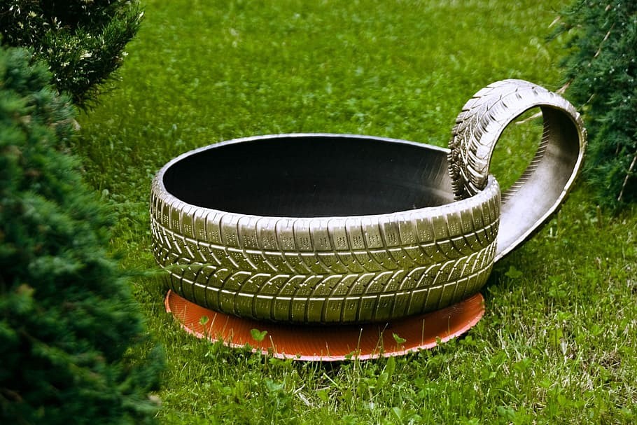 Up-Cycled Tire Hose Pot